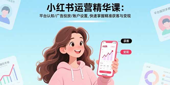 小红书运营精华课-更新：平台认知/广告投放/账户设置,快速掌握精准获客与变现-超级会员网
