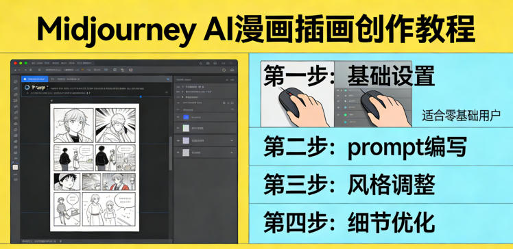 利用Midjourney AI人工智能轻松创作漫画插画教程，零基础创作完整漫画插画-超级会员网