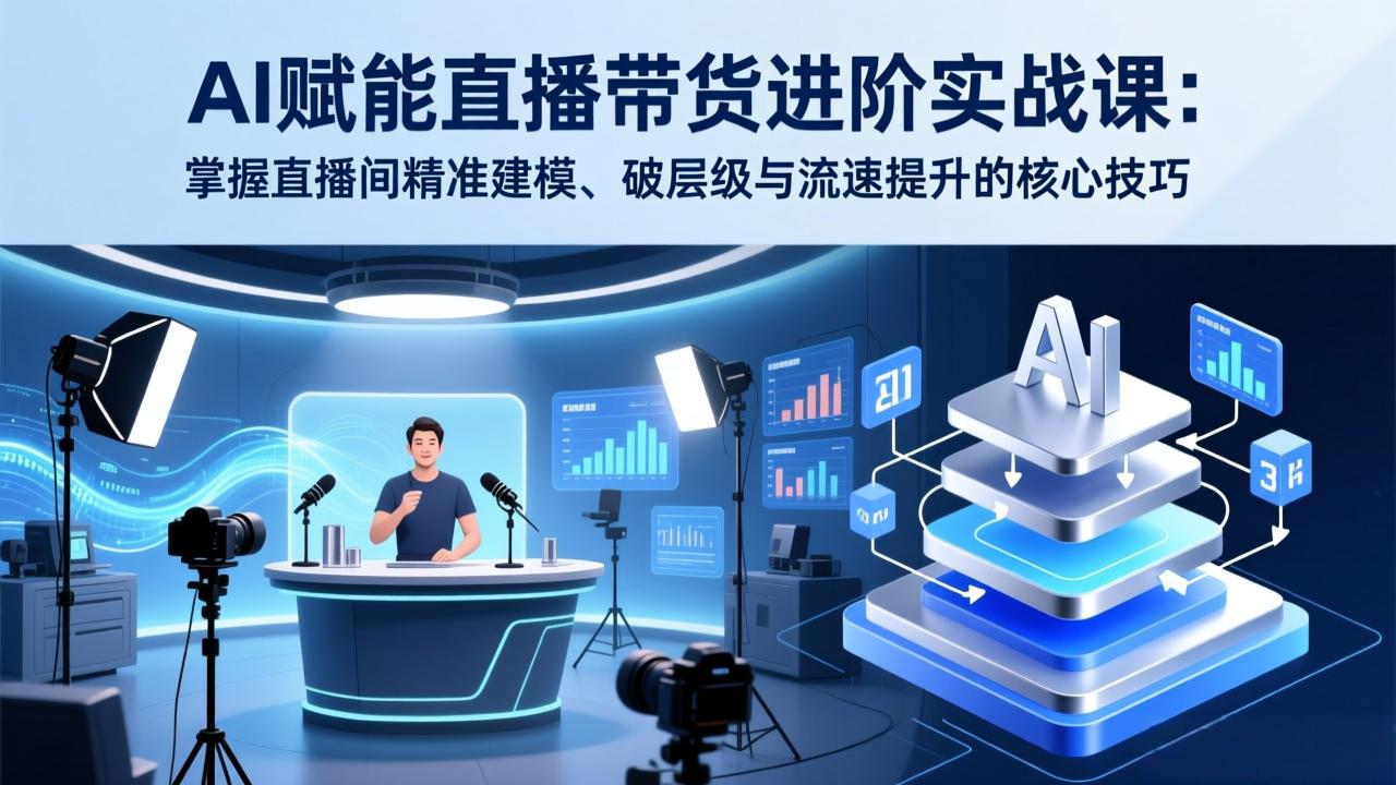 AI赋能直播带货进阶实战课：掌握直播间精准建模、破层级与流速提升的核心技巧-超级会员网