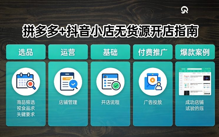 拼多多+抖音小店无货源开店，包括：选品、运营、基础、付费推广、爆款案例等(更新26年2月)-超级会员网