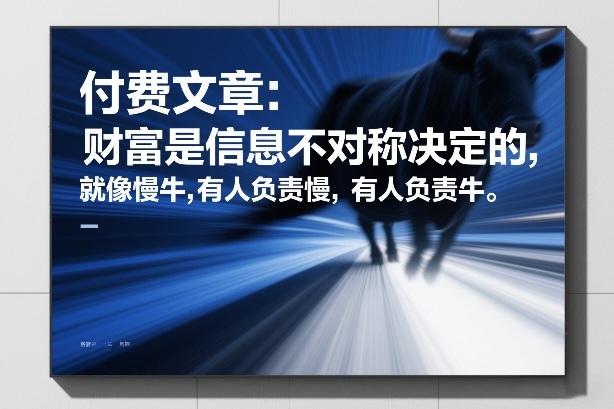 付费文章：财富是信息不对称决定的，就像慢牛，有人负责慢，有人负责牛-超级会员网