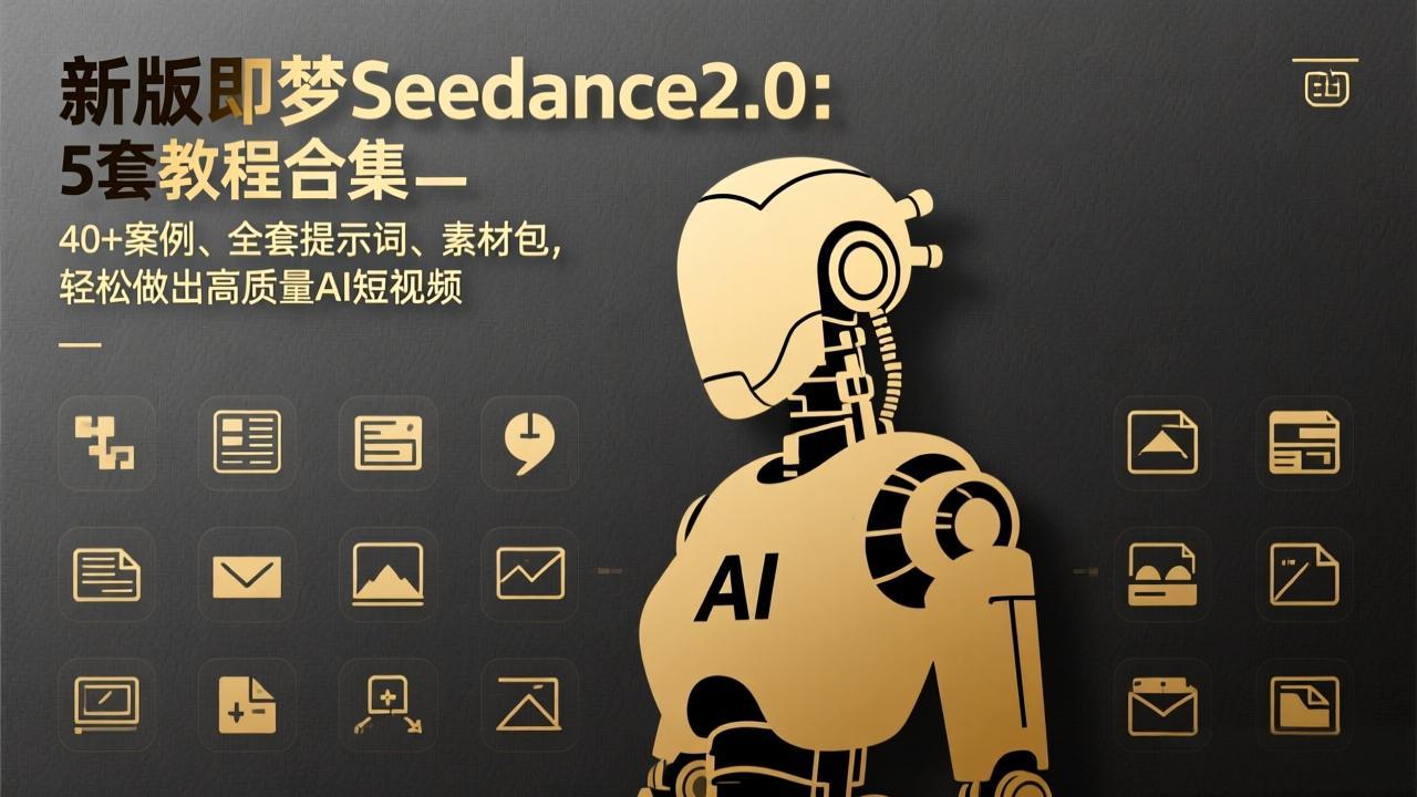 新版即梦Seedance2.0：5套教程合集，40+案例、全套提示词、素材包，轻松做出高质量AI短视频-超级会员网