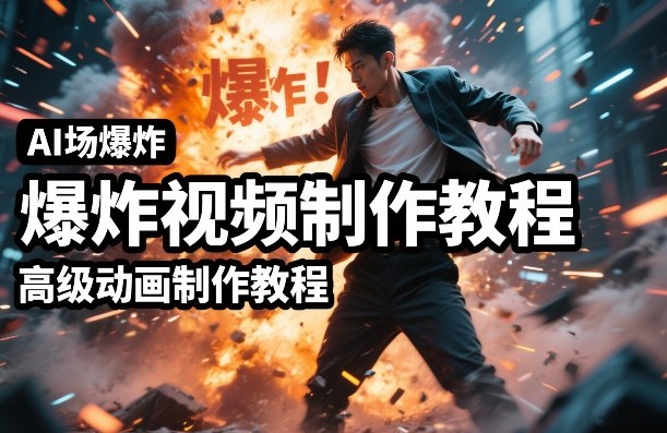 AI场景爆炸视频制作教程，利用人物实拍视频制作出高级的动画特效-超级会员网