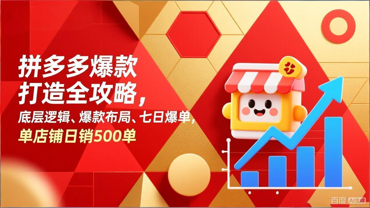 拼多多爆款打造全攻略，底层逻辑、爆款布局、七日爆单，单店铺日销500单-超级会员网