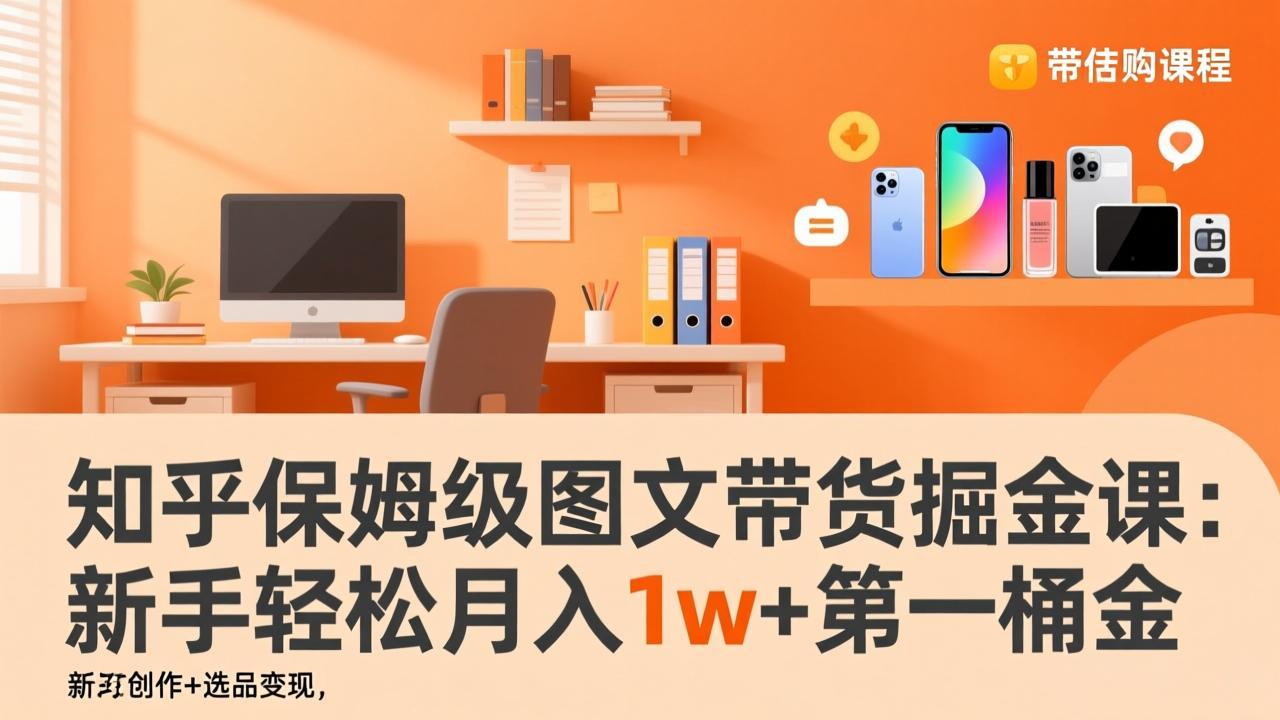 知乎保姆级图文带货掘金课：账号打造+爆文创作+选品变现，新手轻松月入1w+第一桶金-超级会员网