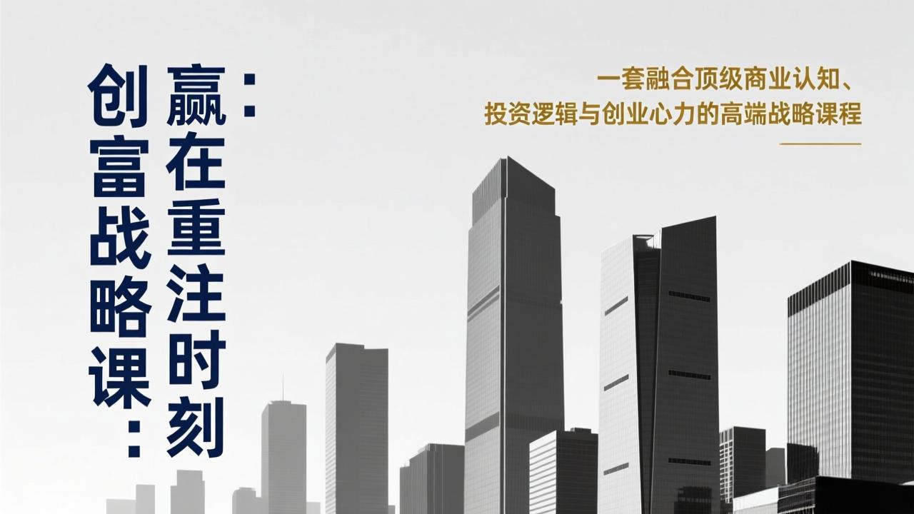 《创富战略课：赢在重注时刻》一套融合顶级商业认知、投资逻辑与创业心力的高端战略课程-超级会员网