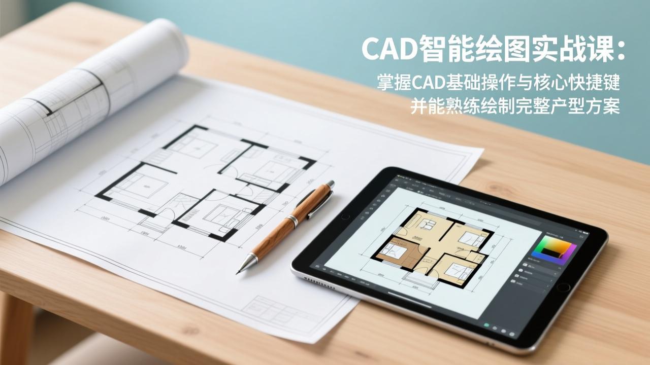 CAD智能绘图实战课：掌握CAD基础操作与核心快捷键，并能熟练绘制完整户型方案-超级会员网