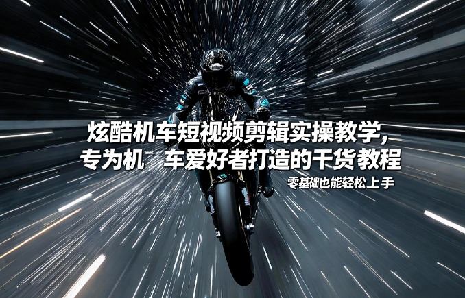 炫酷机车短视频剪辑实操教学，专为机车爱好者打造的干货教程，零基础也能轻松上手-超级会员网