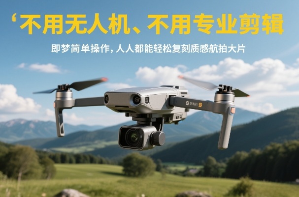 不用无人机、不用专业剪辑，即梦简单操作，人人都能轻松复刻质感航拍大片-超级会员网