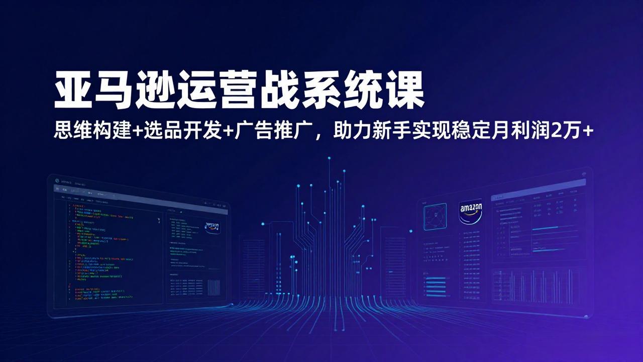 亚马逊运营实战系统课，思维构建+选品开发+广告推广，助力新手实现稳定月利润2万+(更新-超级会员网