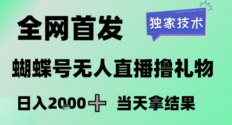 2026最新蝴蝶号无人直播掘金，独家技术，全网首发小白做了一个月收益3W，长期稳定可做【揭秘】-超级会员网