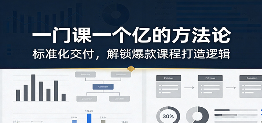 一门课一个亿的方法论：标准化交付，解锁爆款课程打造逻辑-超级会员网