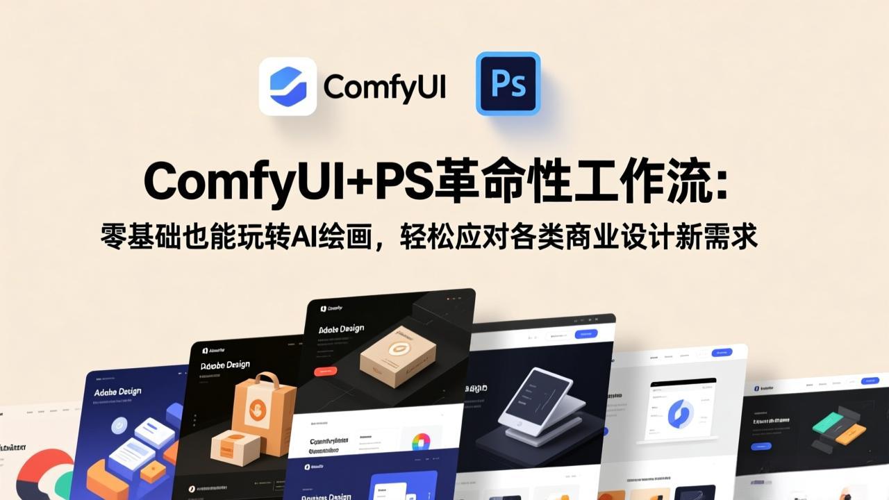 ComfyUI+PS革命性工作流：零基础也能玩转AI绘画，轻松应对各类商业设计新需求-超级会员网