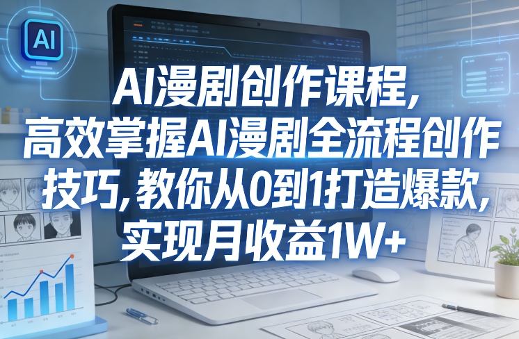 某社群AI漫剧创作课程，高效掌握AI漫剧全流程创作技巧，教你从0到1打造爆款，实现月收益1W+-超级会员网