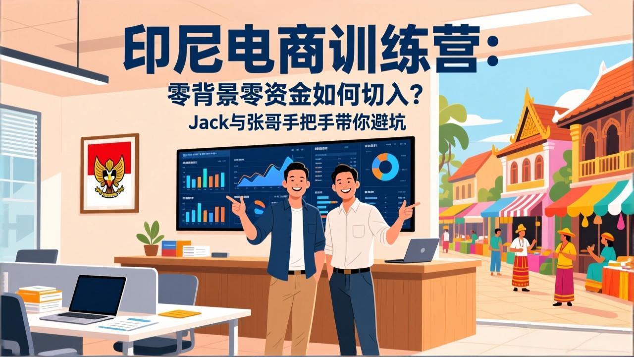 印尼电商训练营：零背景零资金如何切入？Jack与张哥手把手带你避坑-超级会员网