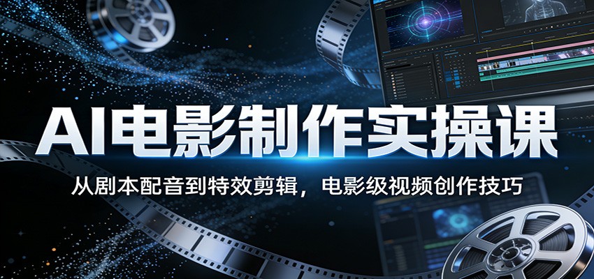 AI电影制作实操课：从剧本配音到特效剪辑，电影级视频创作技巧-超级会员网