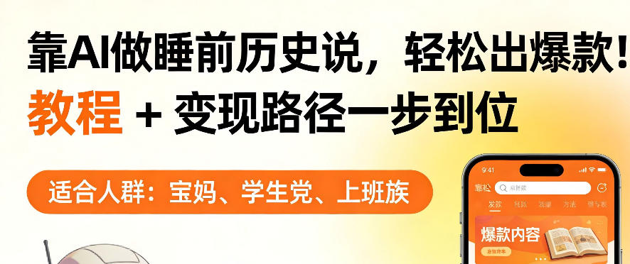 靠AI做睡前历史解说，轻松出爆款！教程+变现路径一步到位，单个视频收益1K+【揭秘】-超级会员网