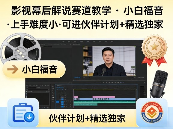 某大佬的影视幕后解说赛道教学，小白福音，上手难度小，可进伙伴计划+精选独家-超级会员网