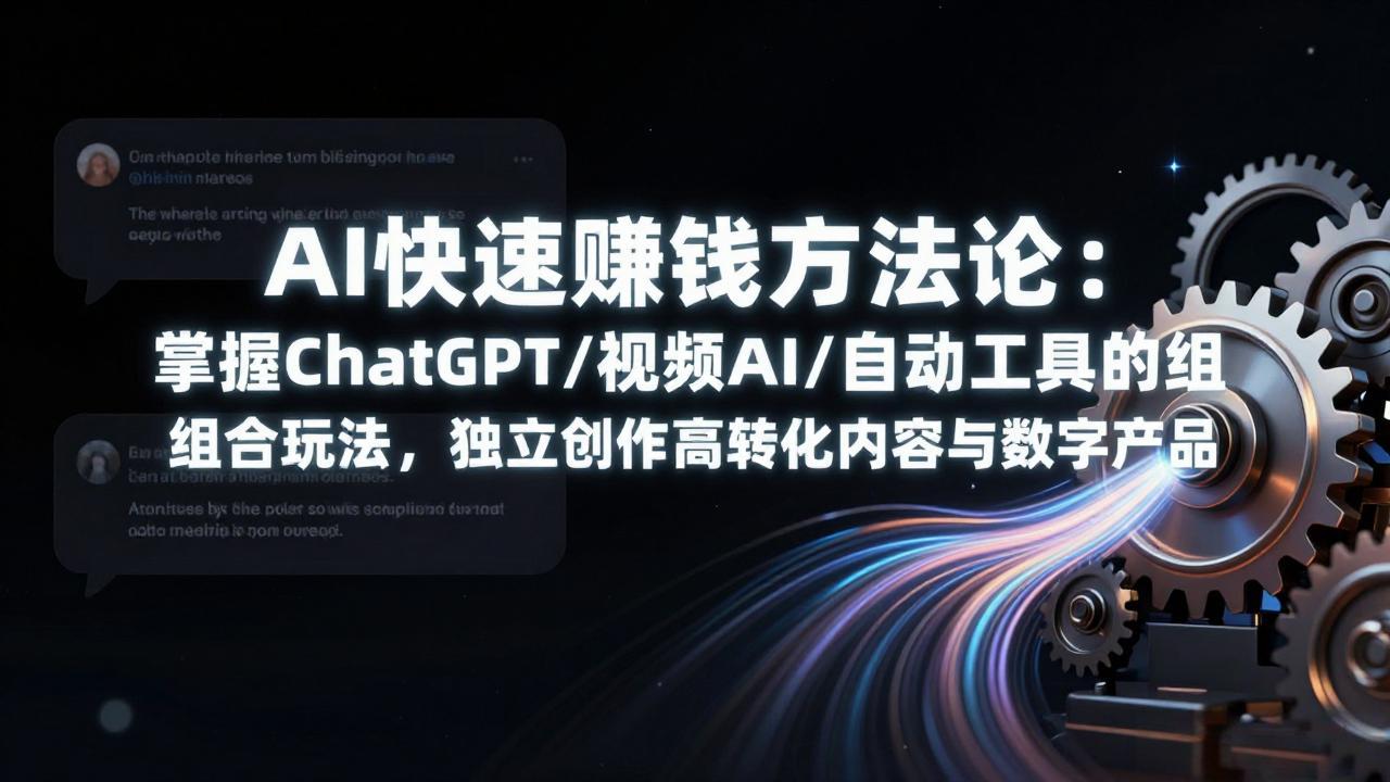 AI快速赚钱方法论：掌握ChatGPT/视频AI/自动化工具的组合玩法，独立创作高转化内容与数字产品-超级会员网