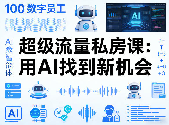 你的AI数字员工100个智能体，超级流量私房课，用AI找到新机会-超级会员网