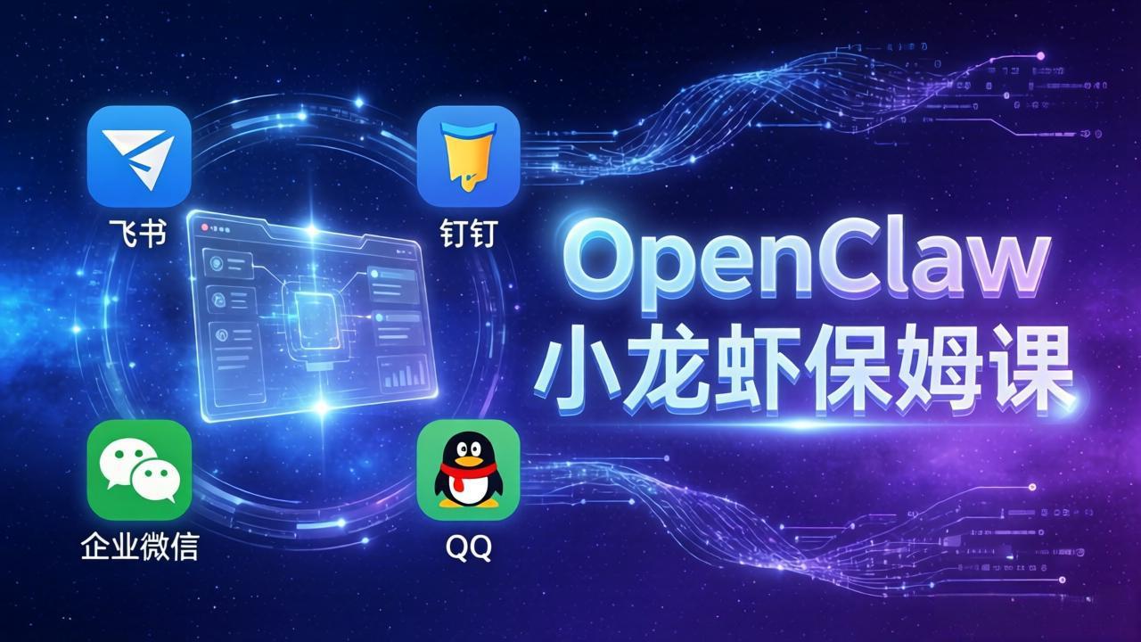 OpenClaw小龙虾保姆课： Windows/macOS/Linux/Docker全系统安装，飞书+钉钉+企业微信+QQ 全接入-超级会员网
