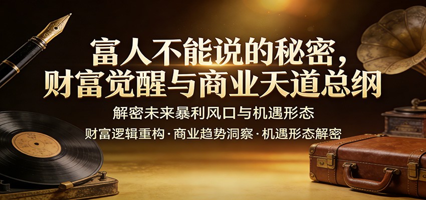 富人不能说的秘密，财富觉醒与商业天道总纲，解密未来暴利风口与机遇形态-超级会员网