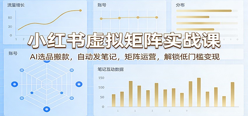 小红书虚拟矩阵实战课：AI选品搬款，自动发笔记，矩阵运营，解锁低门槛变现-超级会员网
