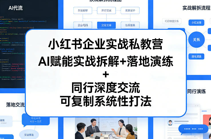 小红书企业实战私教营，AI赋能实战拆解+落地演练+同行深度交流，可复制系统性打法-超级会员网