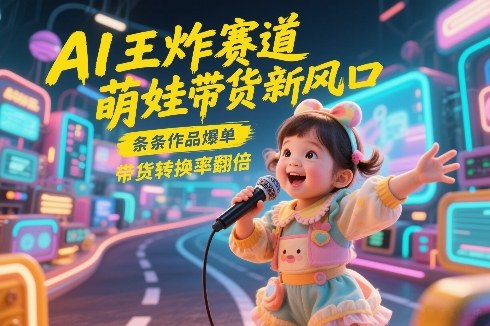 AI王炸赛道，萌娃带货新风口，条条作品爆单，带货转换率翻倍，核心逻辑拆解-超级会员网