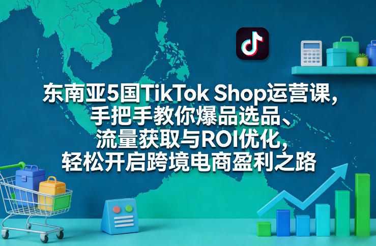 东南亚5国TikTok Shop运营课，手把手教你爆品选品、流量获取与ROI优化，轻松开启跨境电商盈利之路-超级会员网