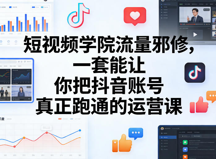 短视频学院流量邪修，一套能让你把抖音账号真正跑通的运营课-超级会员网