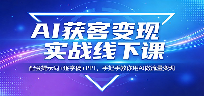 AI获客变现实战线下课：配套提示词+逐字稿+PPT，手把手教你用AI做流量变现-超级会员网
