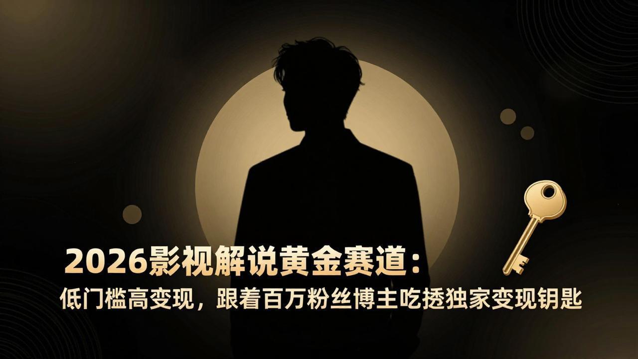 2026影视解说黄金赛道：低门槛高变现，跟着百万粉丝博主吃透独家变现钥匙-超级会员网