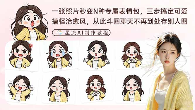 一张照片秒变N种专属表情包，三步搞定可爱搞怪治愈风，从此斗图聊天不再到处存别人图-超级会员网