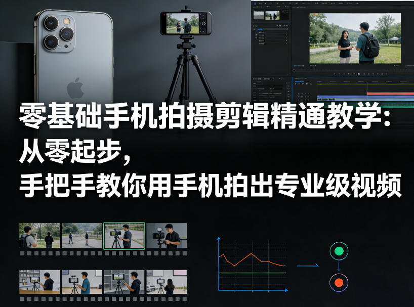 零基础手机拍摄剪辑精通教学：从零起步，手把手教你用手机拍出专业级视频-超级会员网