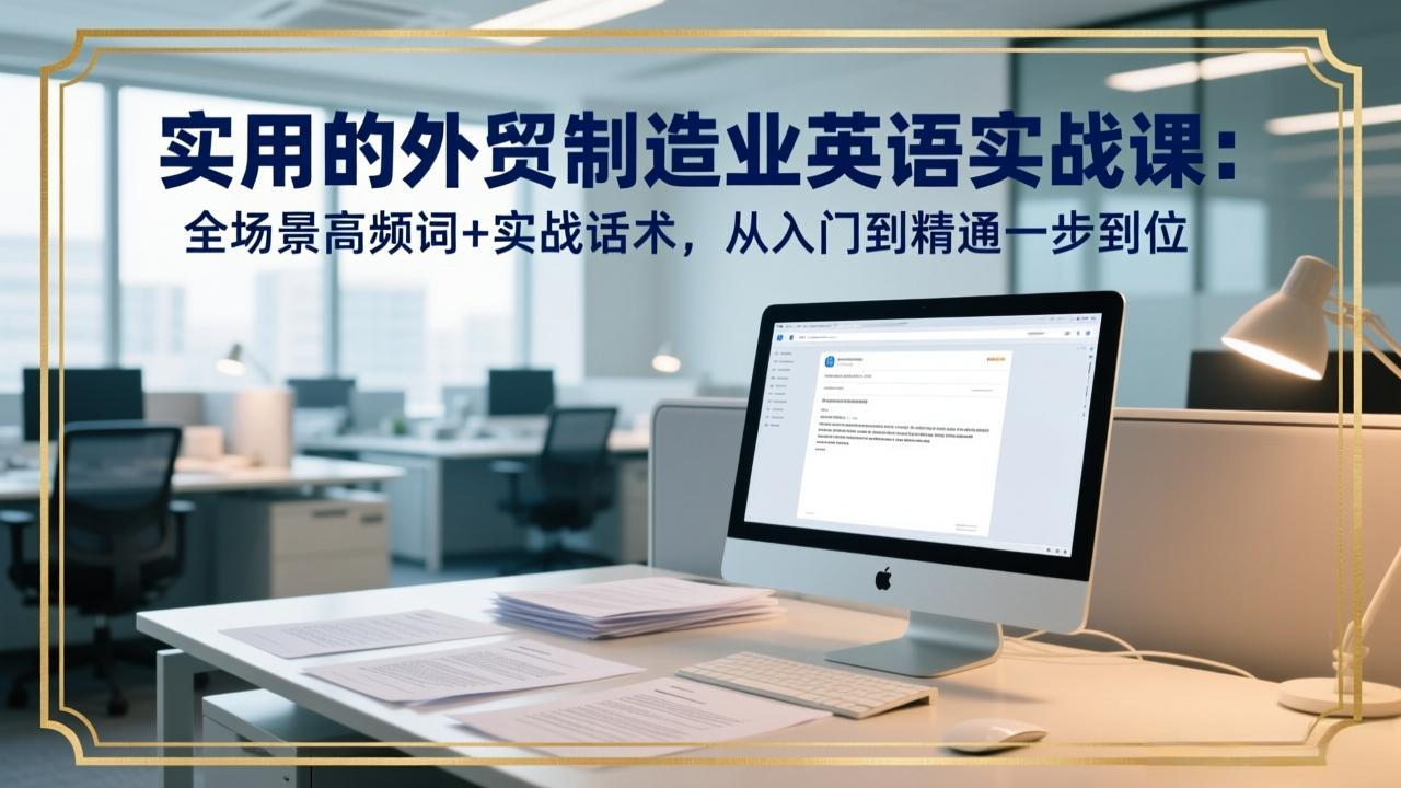 实用的外贸制造业英语实战课：全场景高频词+实战话术，从入门到精通一步到位-超级会员网