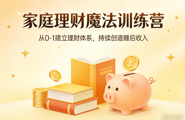 家庭理财魔法训练营，从0-1建立理财体系，持续创造睡后收入-超级会员网