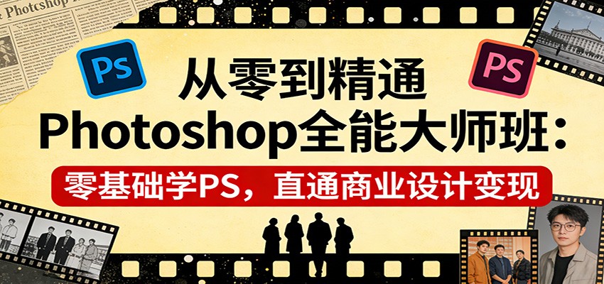 从零到精通Photoshop全能大师班：零基础学PS，直通商业设计变现-超级会员网