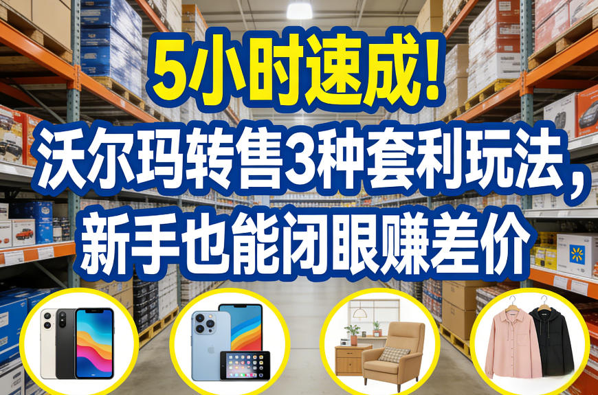 5小时速成！沃尔玛转售3种套利玩法，新手也能闭眼賺差价-超级会员网