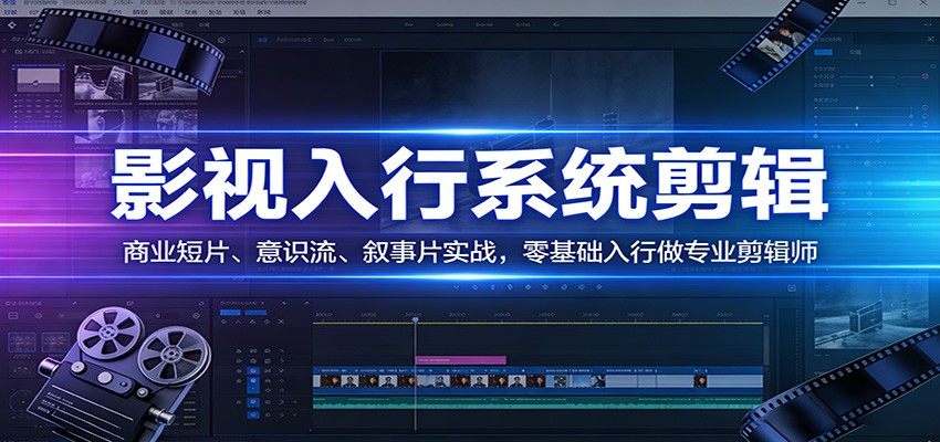 影视系统剪辑，商业短片、意识流、叙事片实战，零基础入行做专业剪辑师-超级会员网