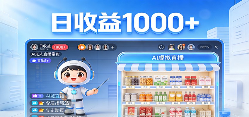 不用露脸不用说话，24小时自动卖货赚钱，全天自动直播，收益看得见-超级会员网
