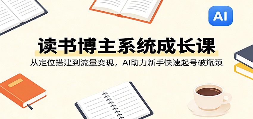 读书博主系统成长课：从定位搭建到流量变现，AI助力新手快速起号破瓶颈-超级会员网
