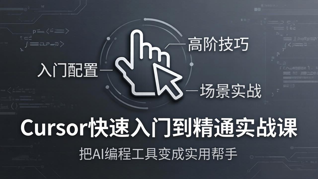 Cursor快速入门到精通实战课：入门配置+高阶技巧+场景实战，把AI编程工具变成实用帮手-超级会员网