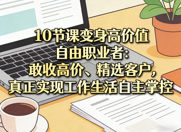 10节课变身高价值自由职业者：敢收高价、精选客户，真正实现工作生活自主掌控-超级会员网