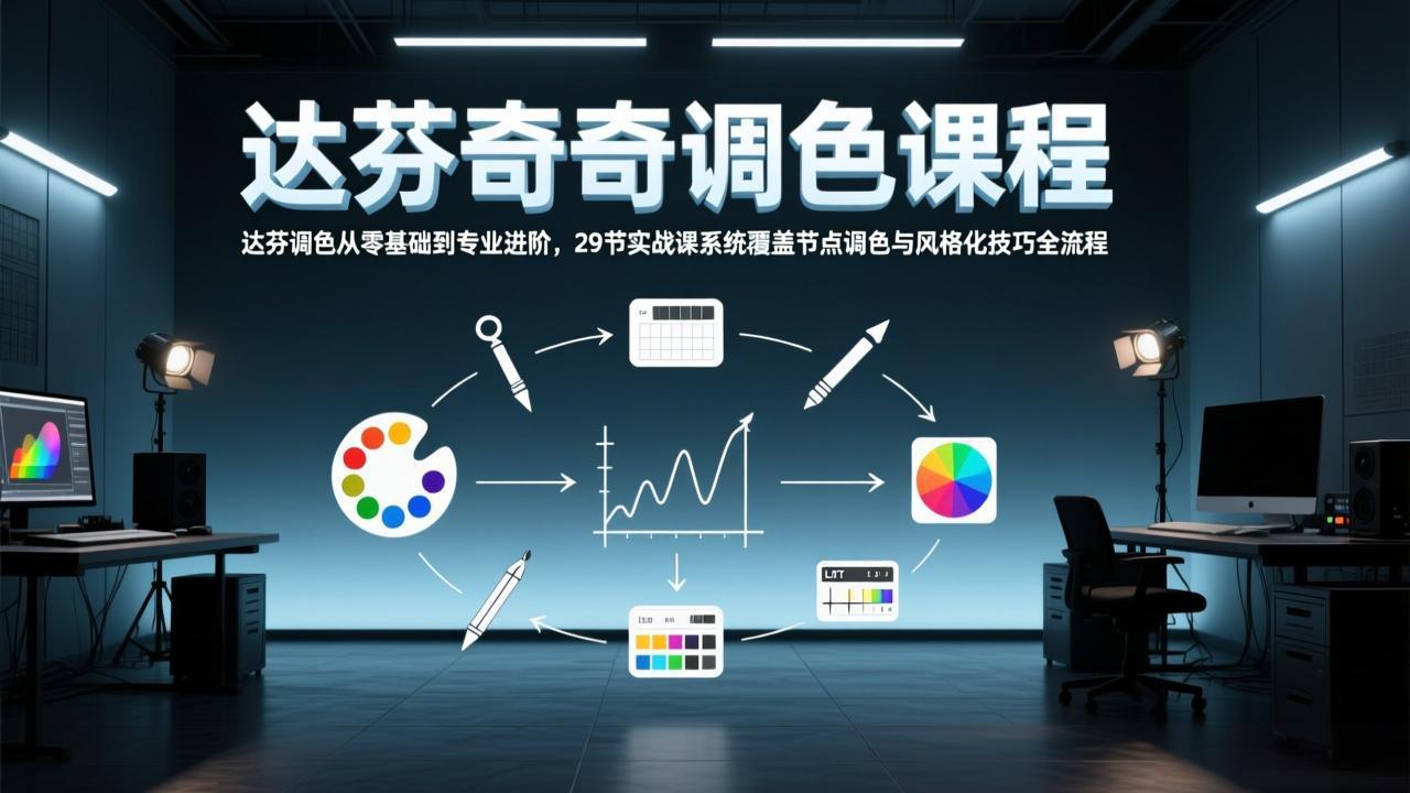 达芬奇调色从零基础到专业进阶，29节实战课系统覆盖节点调色与风格化技巧全流程-超级会员网