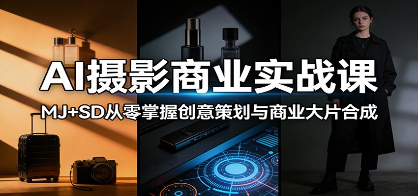 AI摄影商业实战课：MJ+SD从零掌握创意策划与商业大片合成-超级会员网