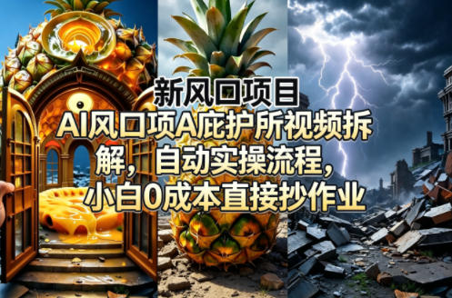 新风口项目AI庇护所视频拆解，自动实操流程，小白0成本直接抄作业-超级会员网