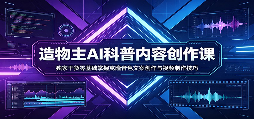 AI科普内容创作课：独家干货零基础掌握克隆音色文案创作与视频制作技巧-超级会员网