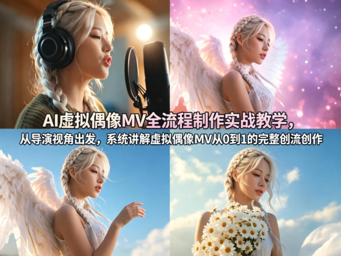 AI虚拟偶像MV全流程制作实战教学，从导演视角出发，系统讲解虚拟偶像MV从0到1的完整创作流程-超级会员网