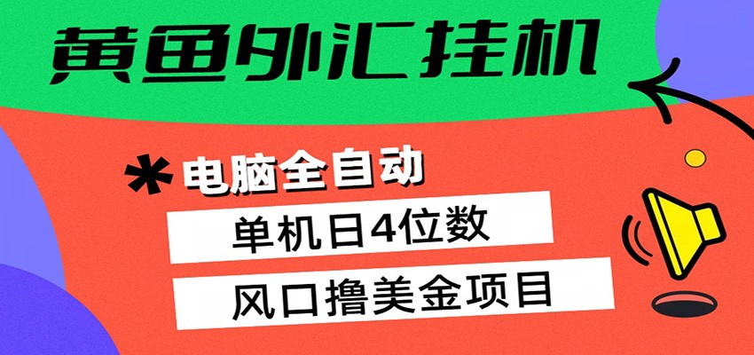 黄鱼外汇挂机：全自动赚美金、自动交易、风口项目-超级会员网